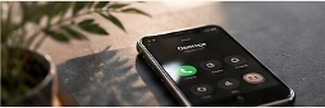 Smartphone auf aufgeräumtem Schreibtisch für die erste telefonische oder digitale Anfrage